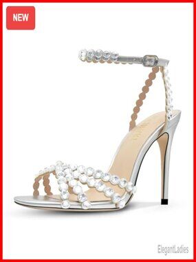 Rhinestone Stiletto High Heels Strappy Buckle Round Toe Dressy Pumps